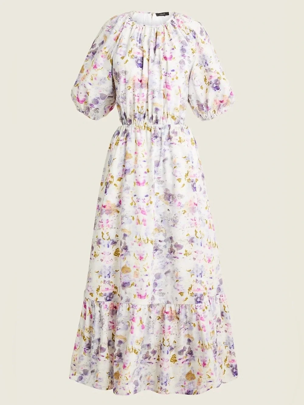 J.Crew Flora Obscura side-cutout dress